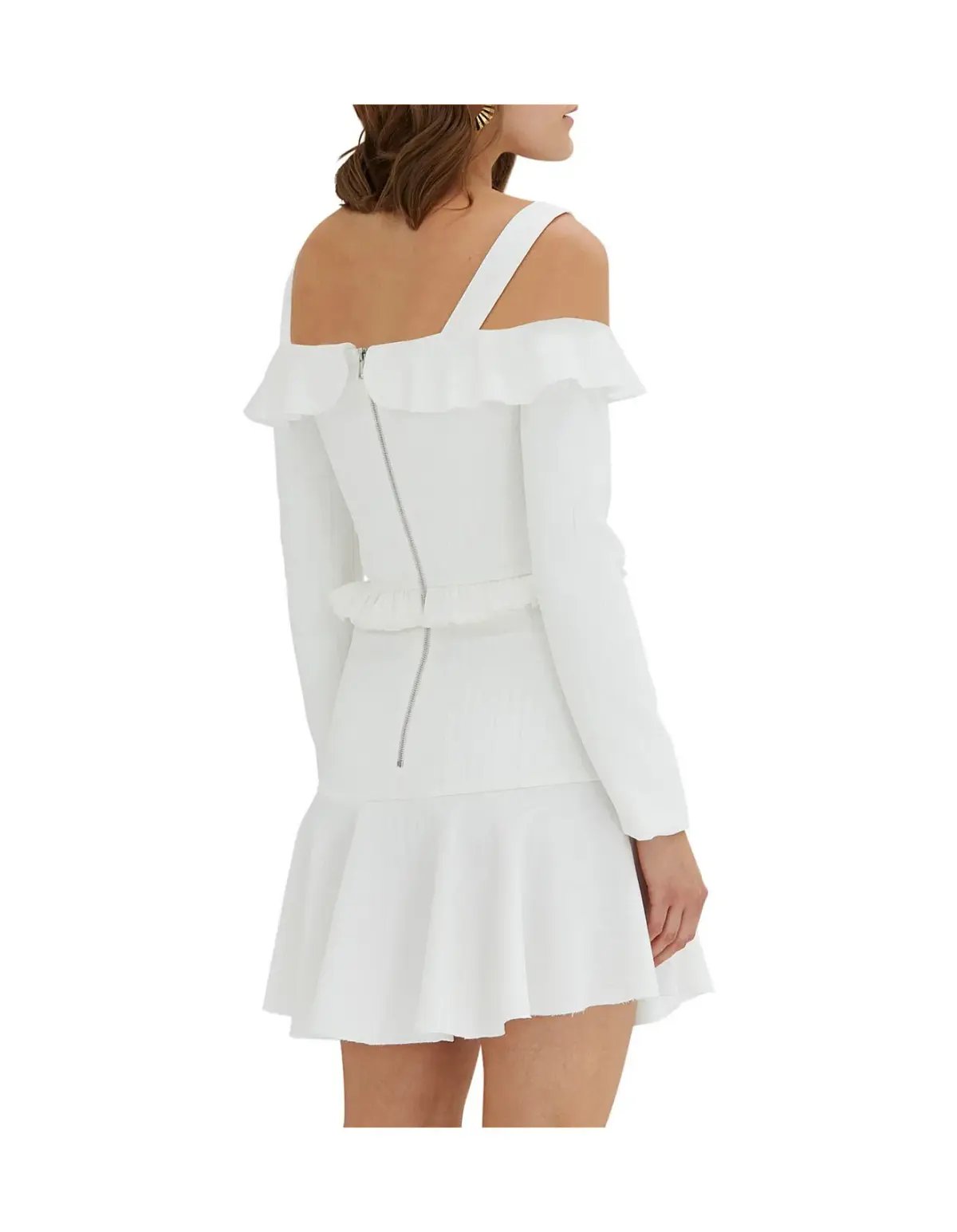 By Johnny Marie Gold Dust Mini Dress White Size 6 photo 2
