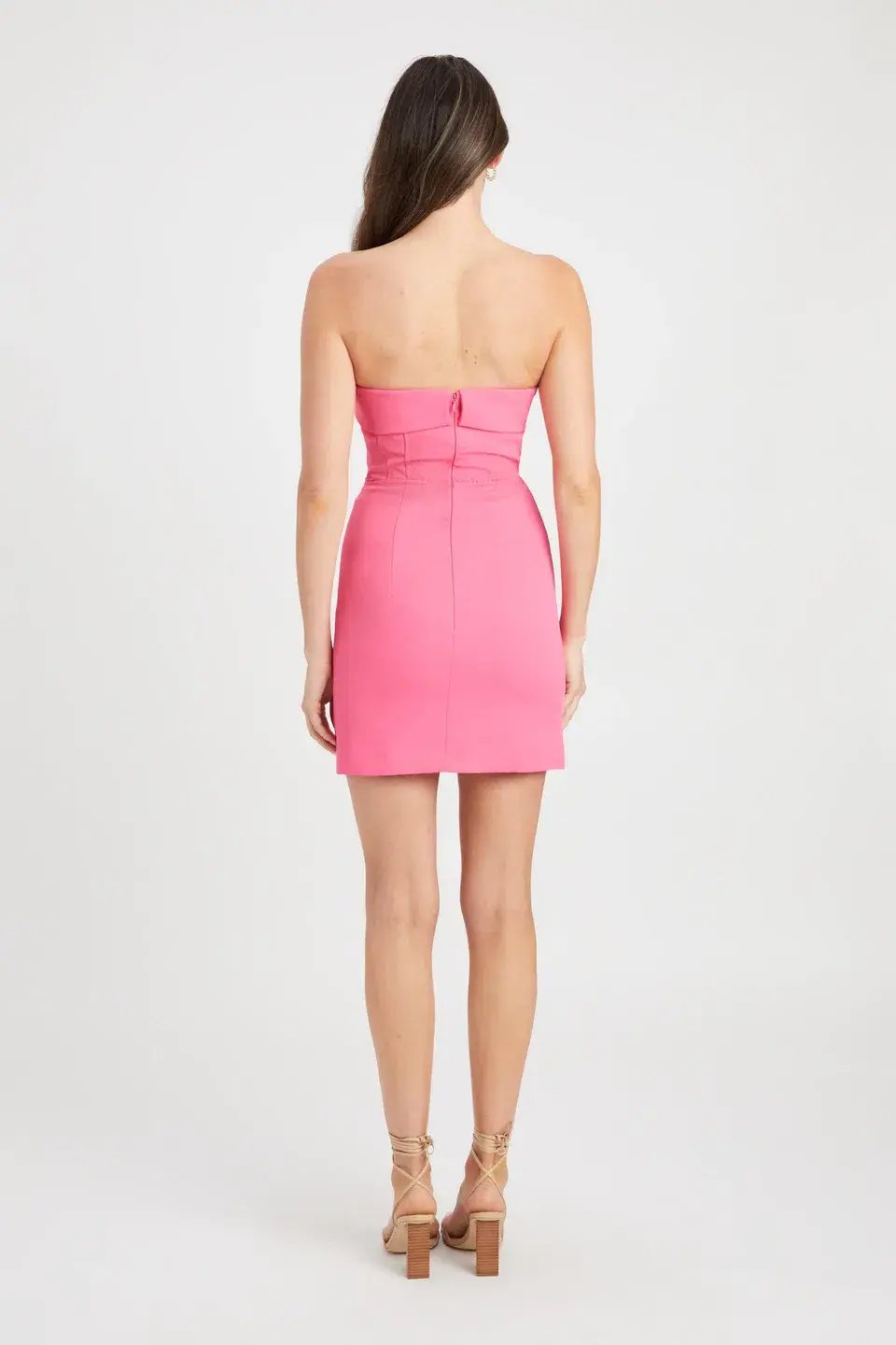 Kookai Oyster Strapless Mini Dress Pink Size 10 photo 3
