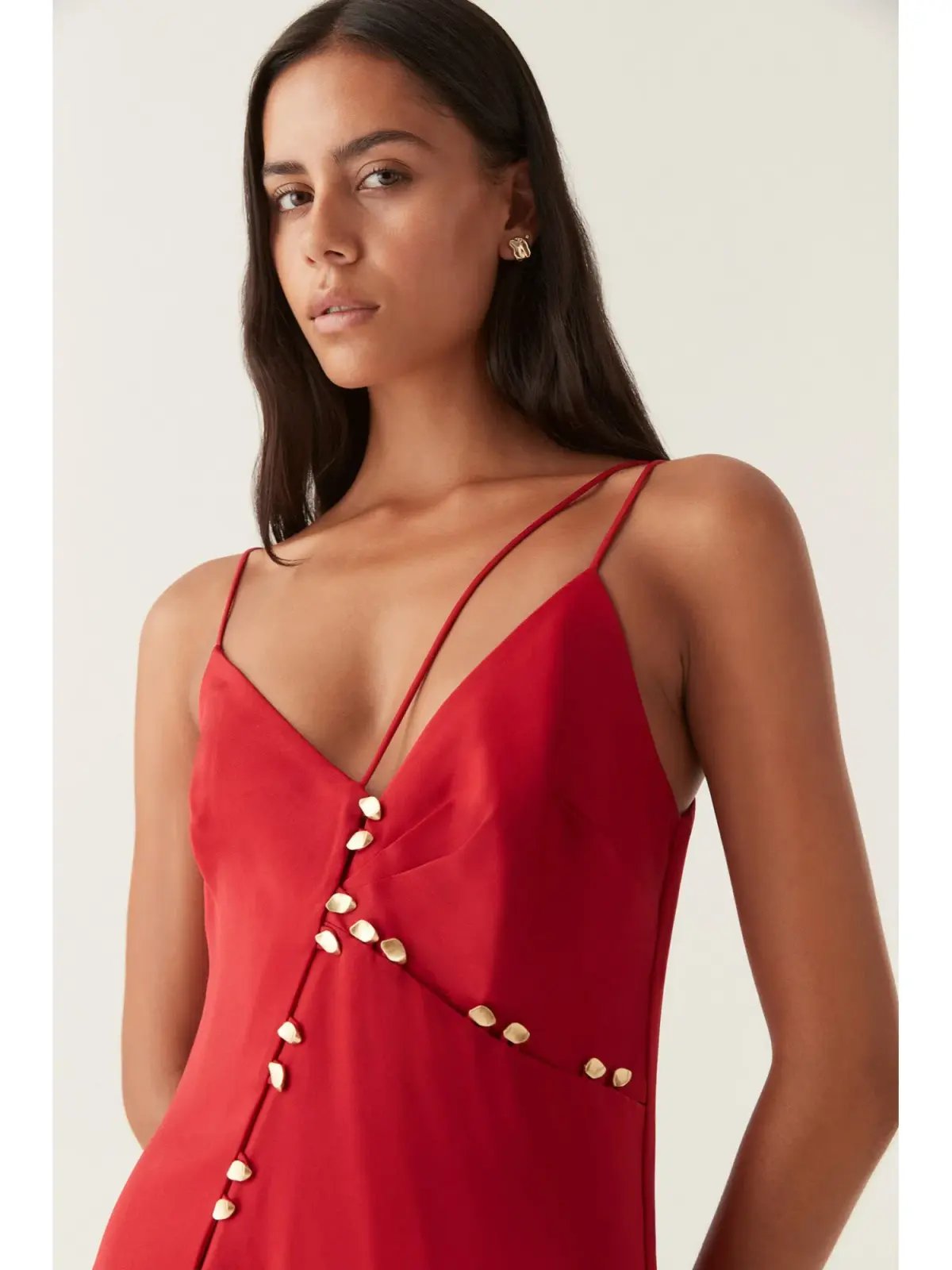 Aje Riddle Button Down Maxi Dress in Red Size AU 6 photo 3