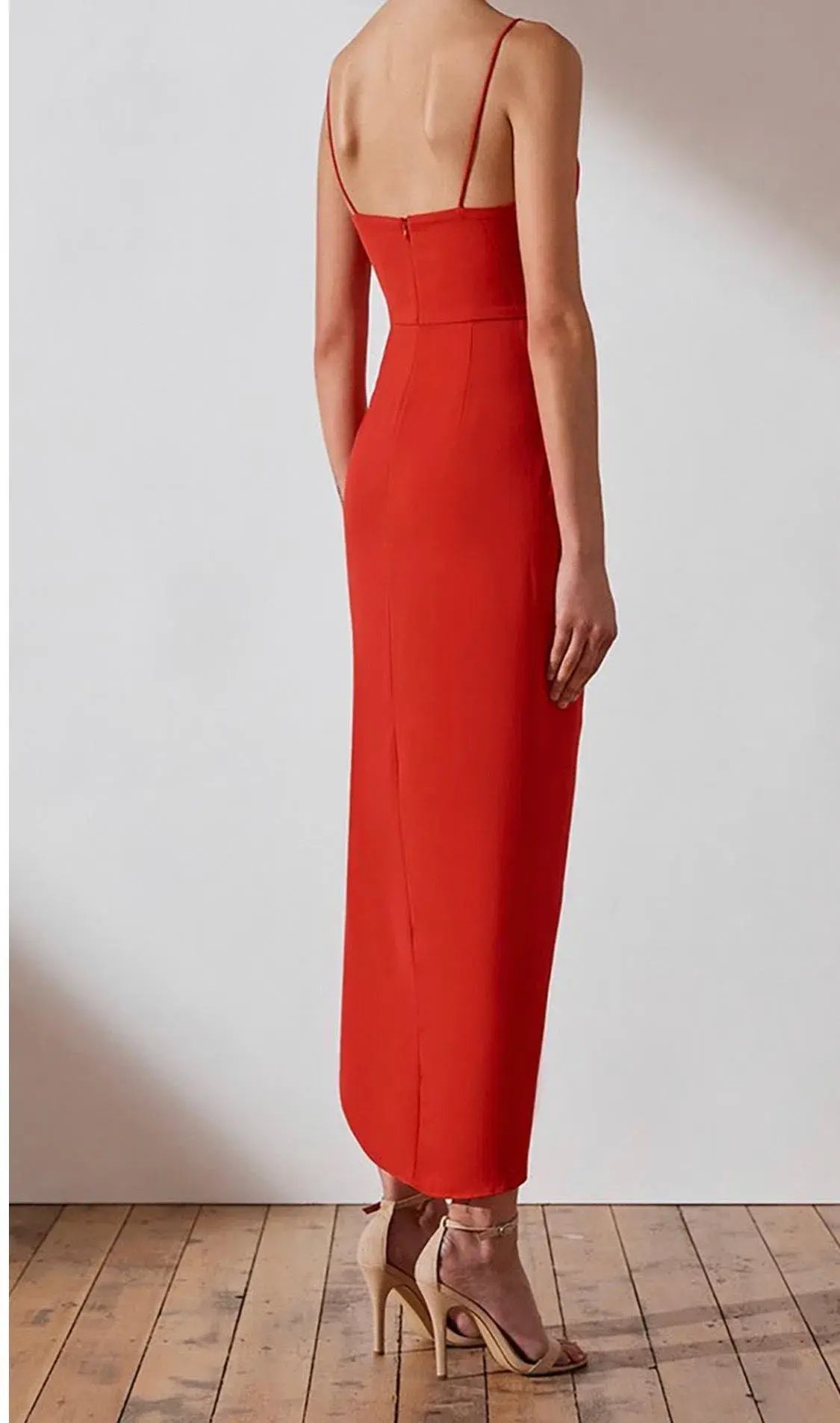 Shona Joy Core Cocktail Draped Maxi Dress Red Size 14 photo 3