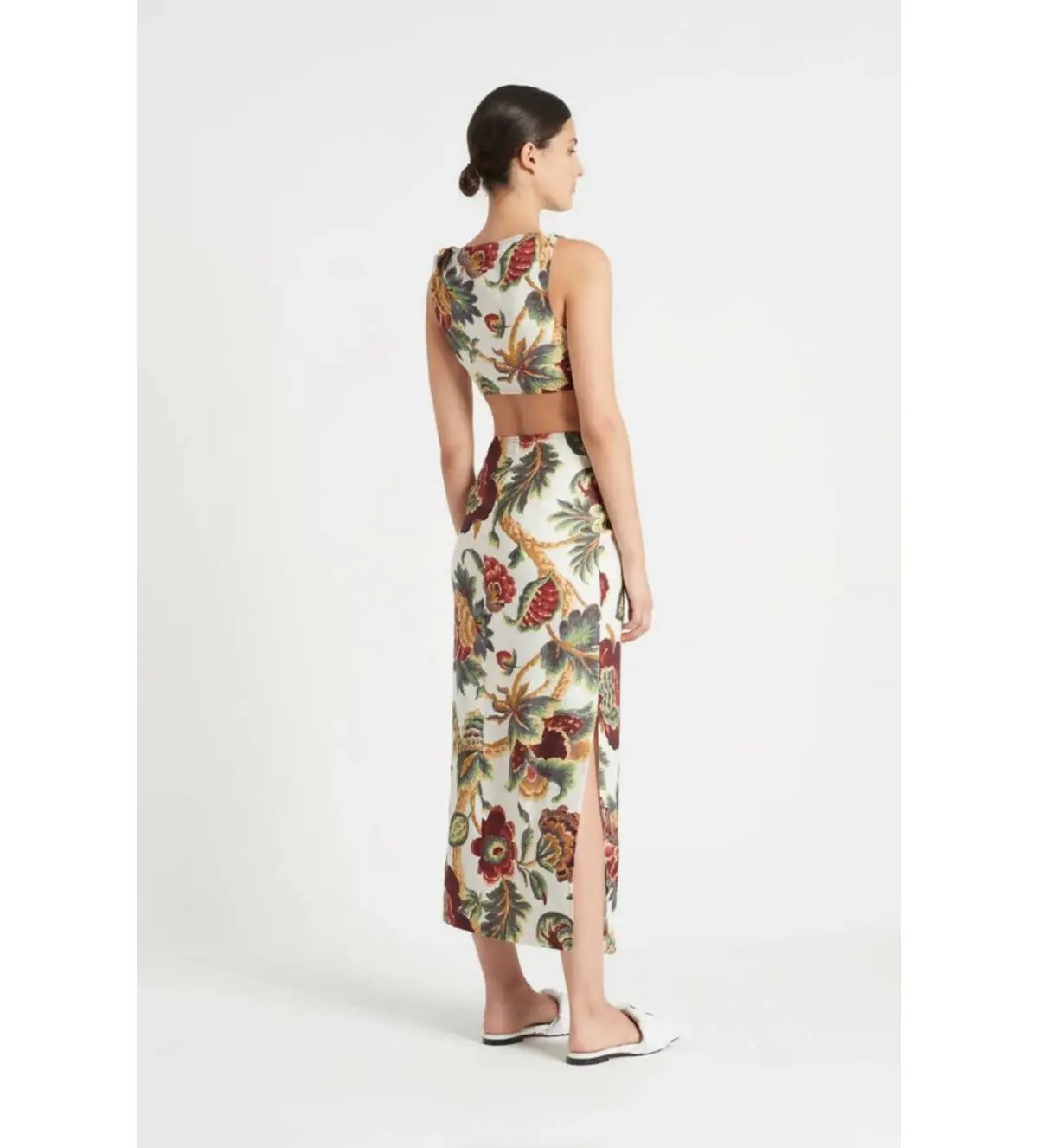 Sir The Label Ambroise Knot Midi Dress Floral Print Size 0 / AU 6 photo 3