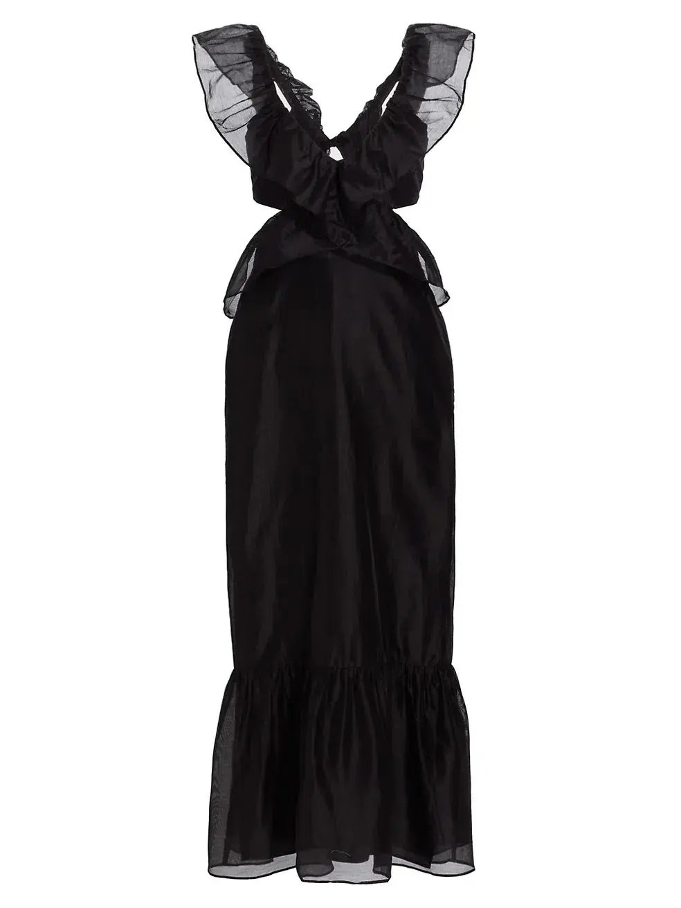 Sir the Label Franc Frill Midi Dress Black Size 0/AU 6 photo 4