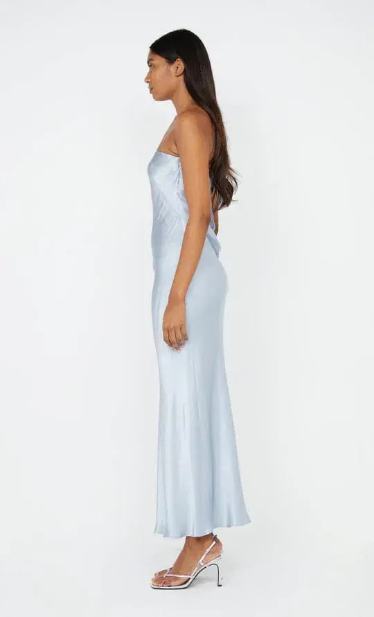 Bec and Bridge  Moon Dance Strapless Maxi Dress Dusty Blue Size 10 photo 3