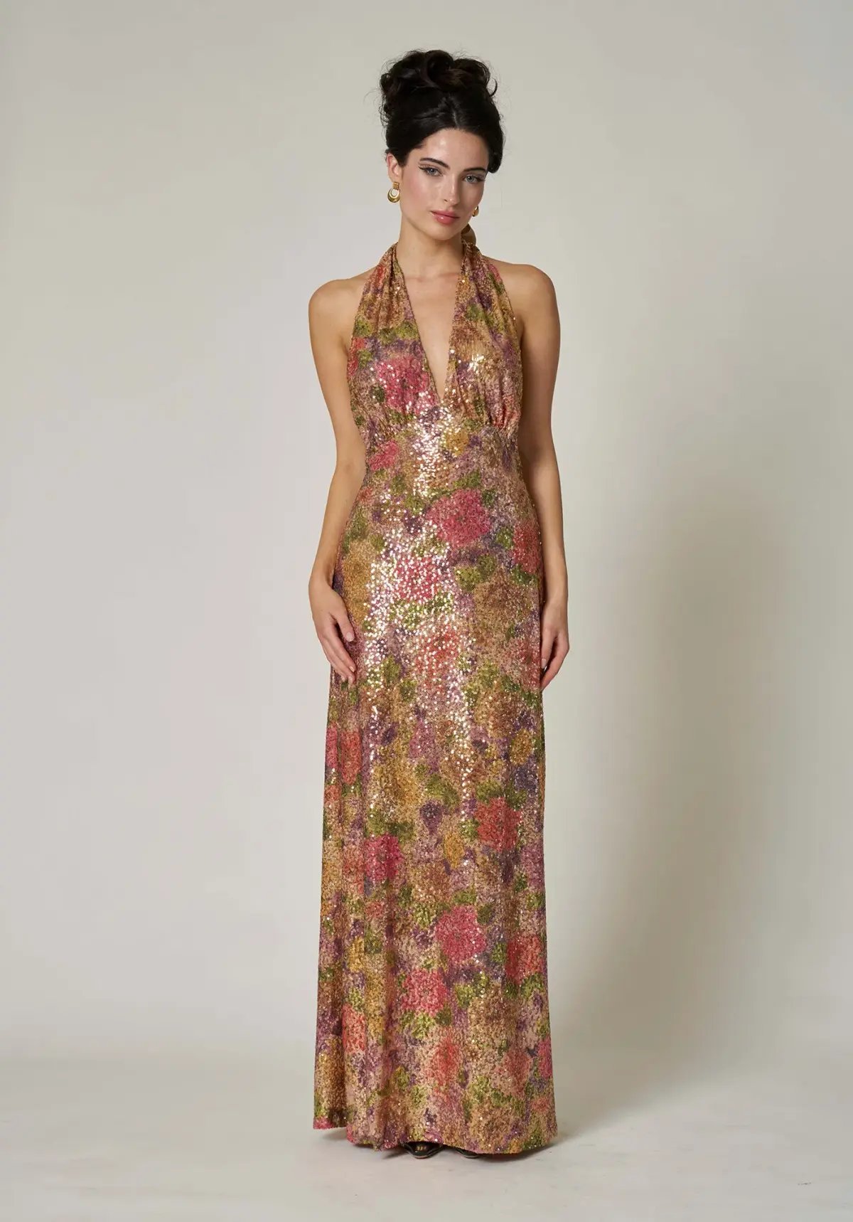 Fait Par Foutch Liana Maxi Dress Fleur Print Sequin Size M / AU 10 photo 4