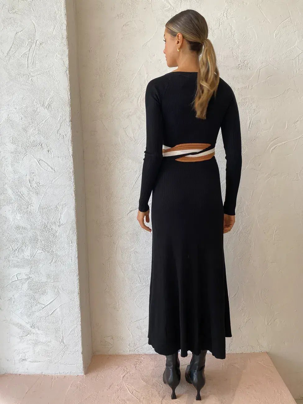 Sovere Studios Inertia Knit Midi Dress Black Size 10 photo 6
