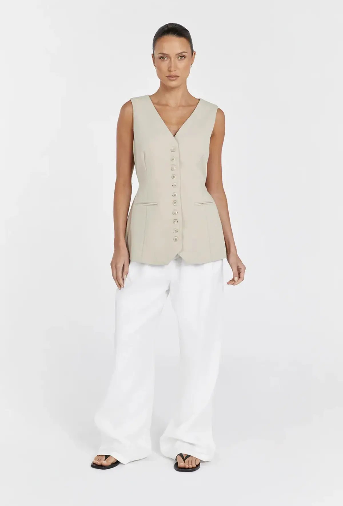 Dissh Celine Longline Vest & Pants Set in Pebble Size 12 photo 2