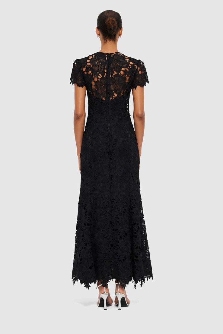 Leo Lin Monique Embroidered Lace Maxi Dress - Ebony photo 4