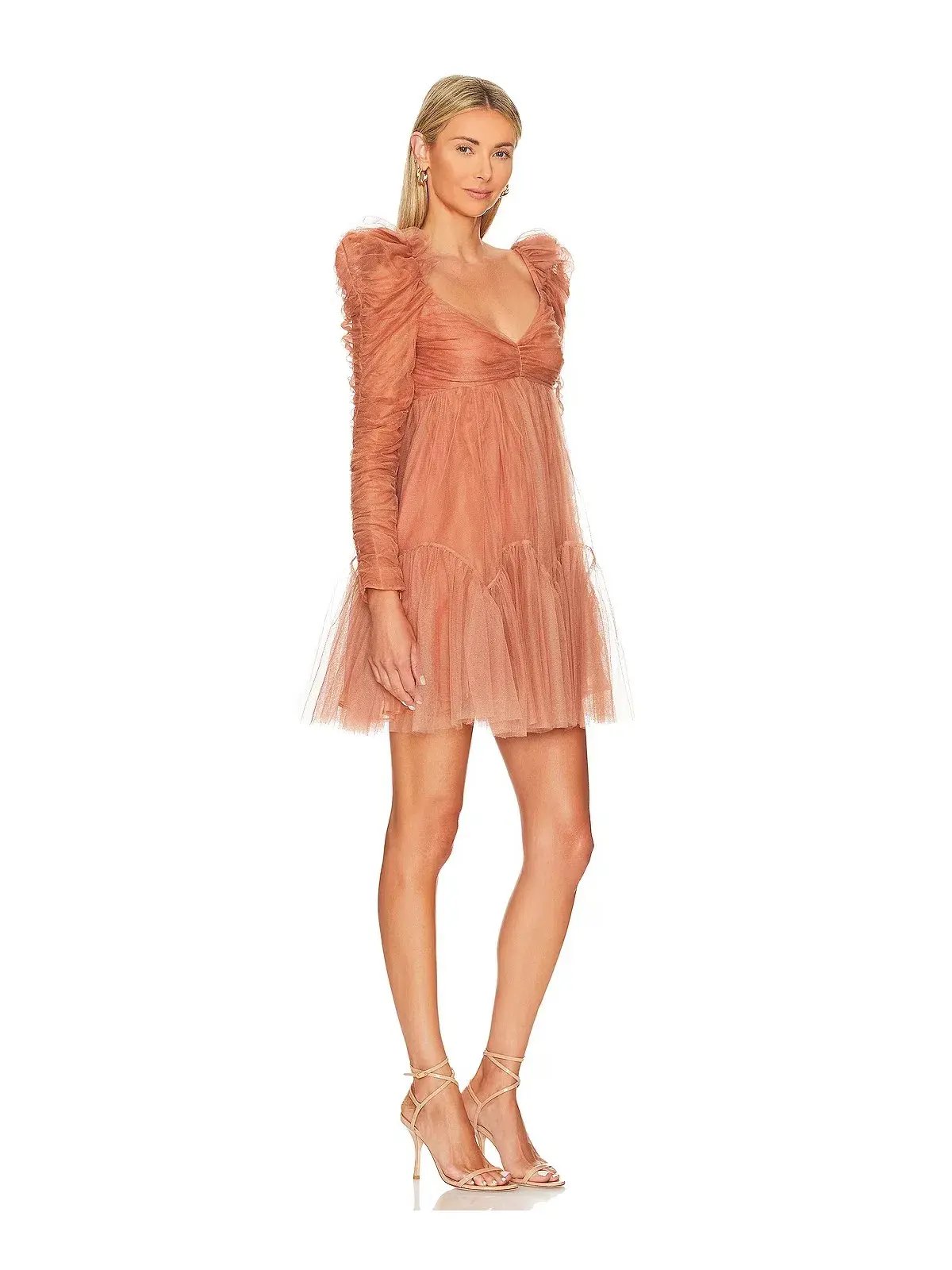 Zimmermann Tulle Ruched Mini Dress in Lipstick Size 2 / AU 12 photo 2