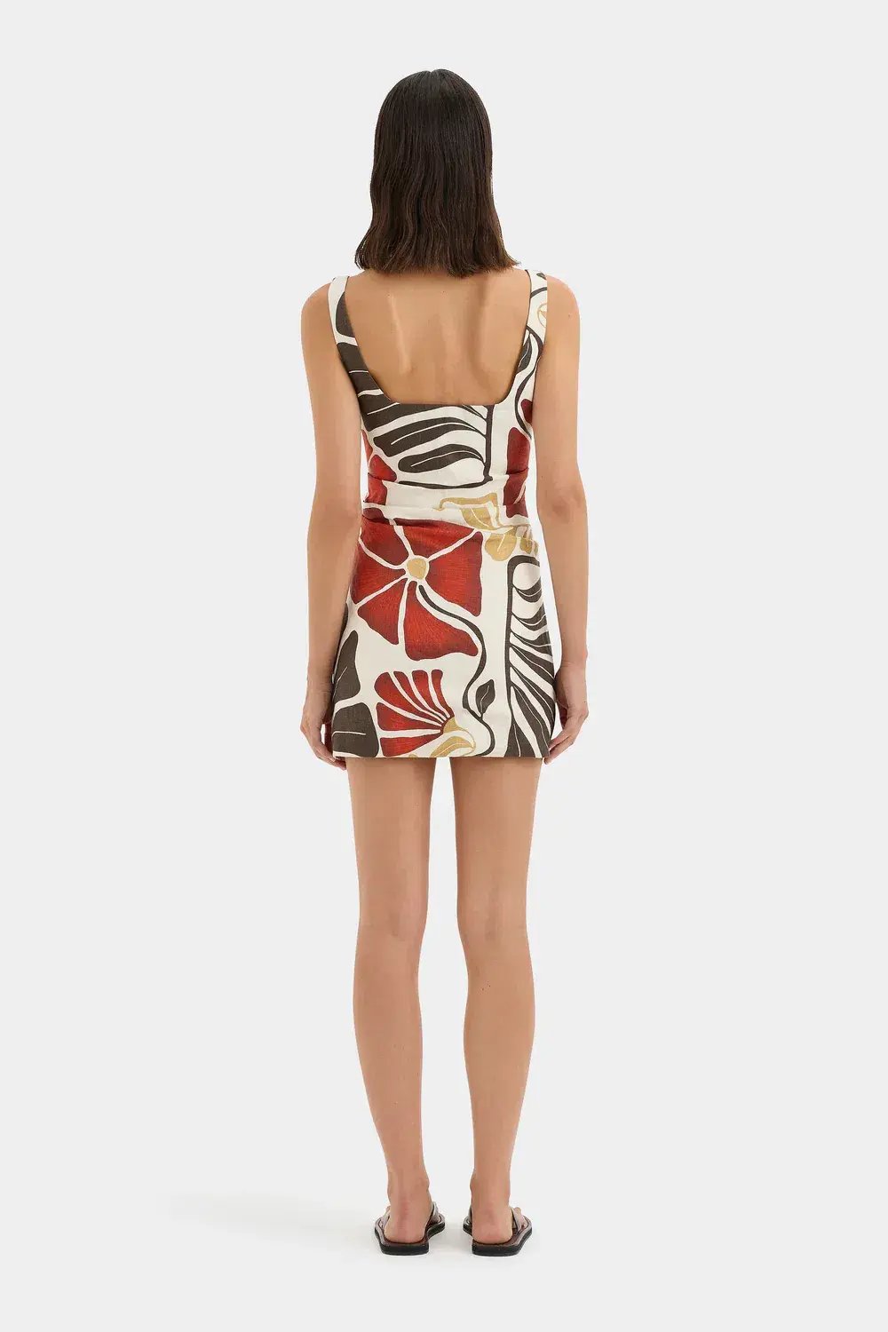 Sir the Label Julietta Square Neck Mini Dress in Fiorello Rosso Size 2/AU10 photo 2