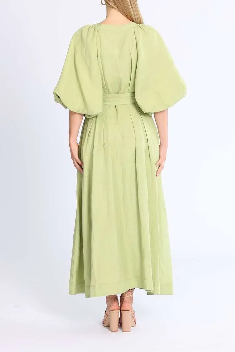 Aje Evermore Midi Dress Green Size 16 photo 2