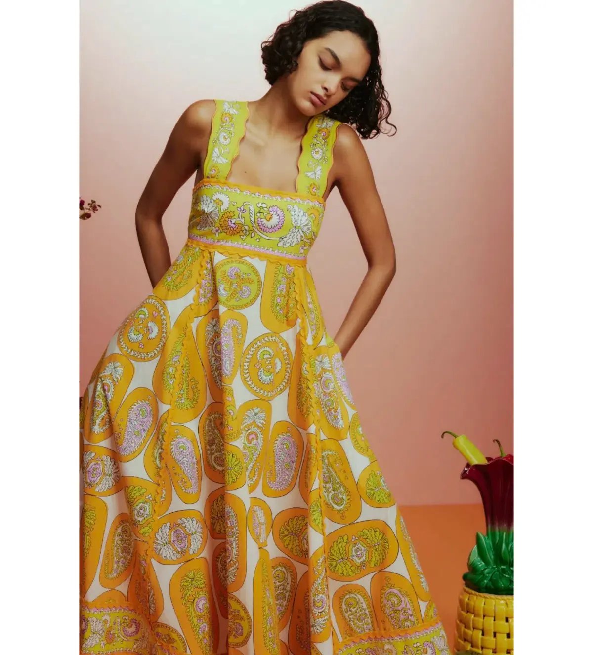 Alemais Diana Summer Dress Yellow Floral Size AU 8 photo 5