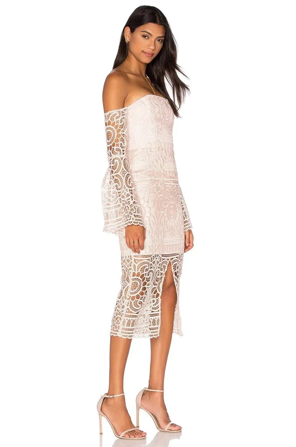 Nicholas Geo Floral Lace Eva Dress Blush Size 6 photo 2