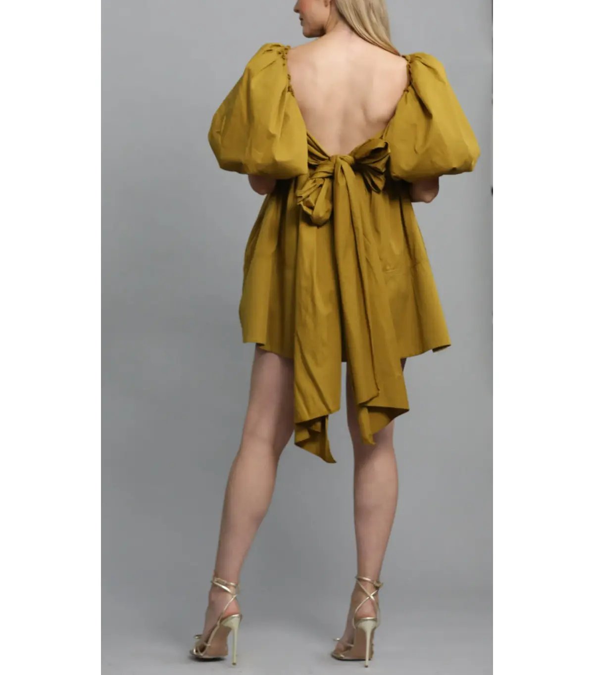 Aje Casabianca Puff Sleeve Dress Olive Size AU 6 photo 2
