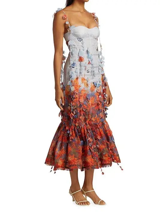 Zimmermann Wild Botanica Printed Petal Midi Dress in Wildflower Size 1 / Au 10 photo 2