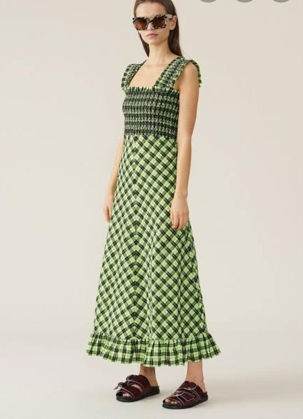 Ganni Checked Midi Dress size 8 photo 2
