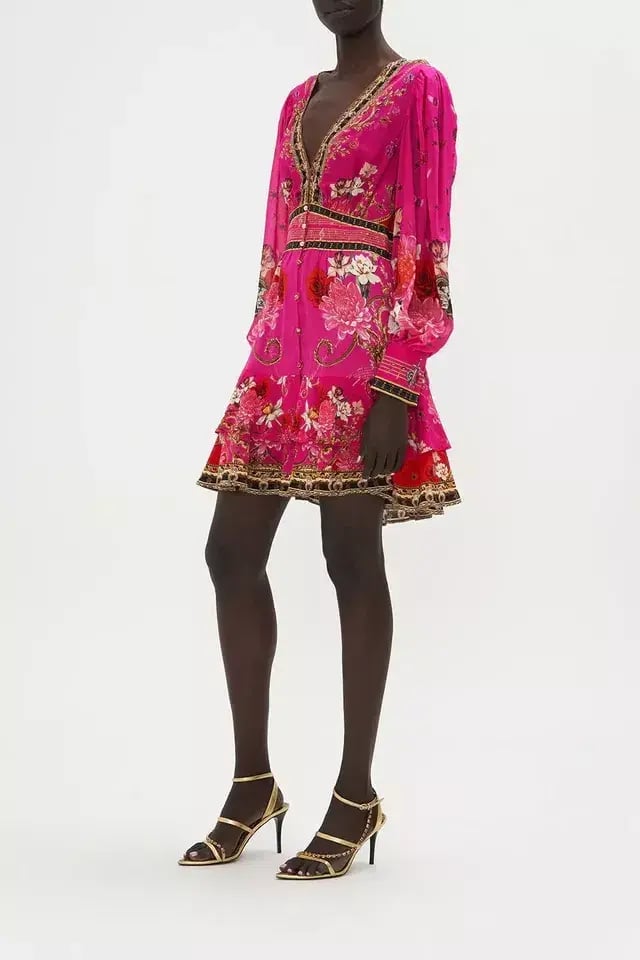 Camilla x Robbie Williams Button Front Frill Dress pink XXS What Happens on TOUR photo 3
