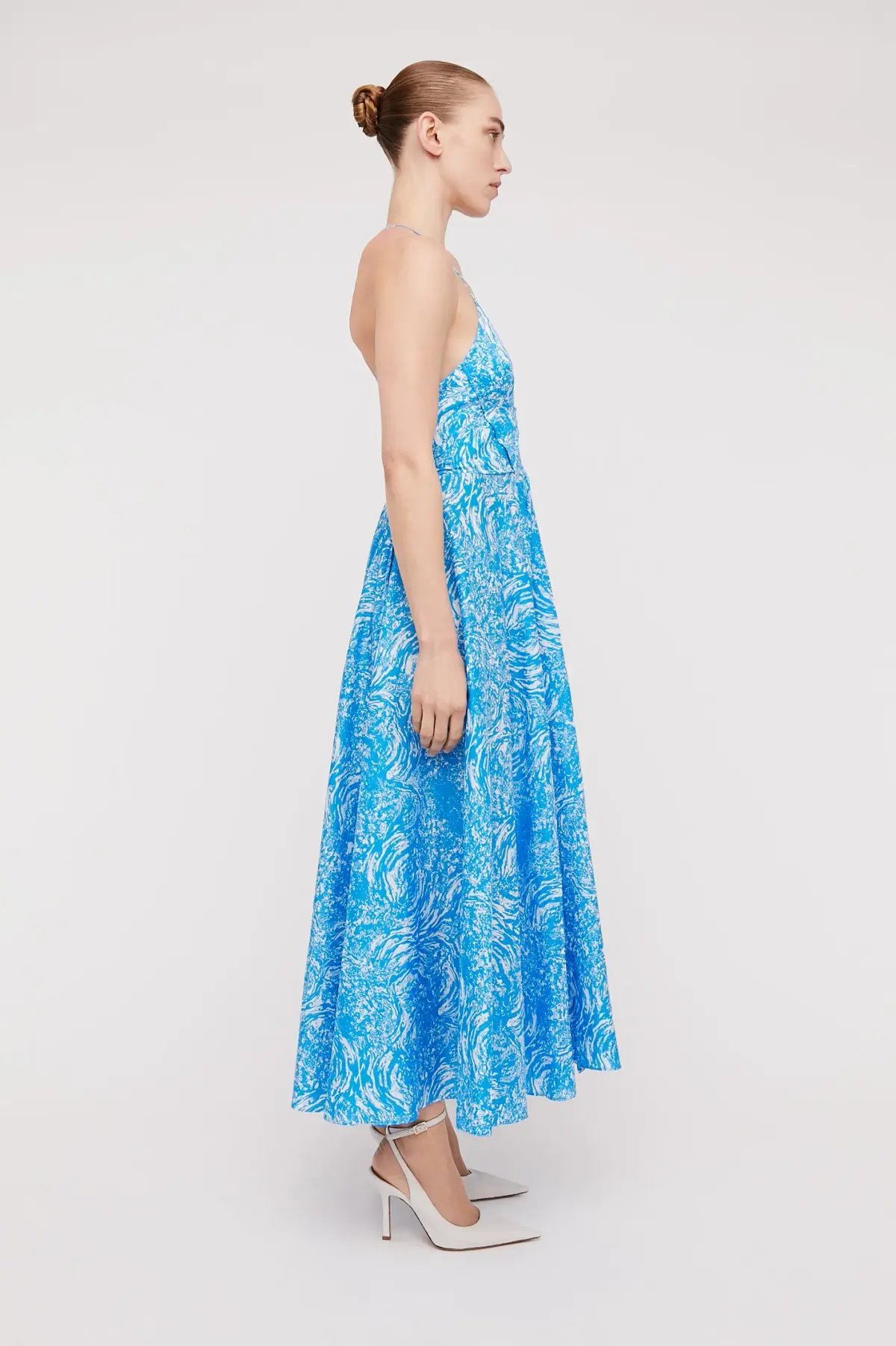 Scanlan Theodore Cotton Ocean Shoestring Dress Blue/Print Size 10 photo 2
