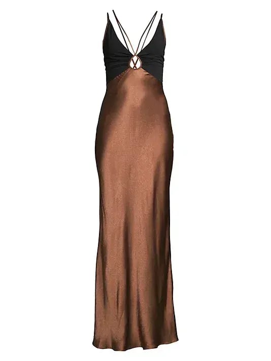 Bec & Bridge Kehlani V Neck Dress Brown Size 10 photo 4