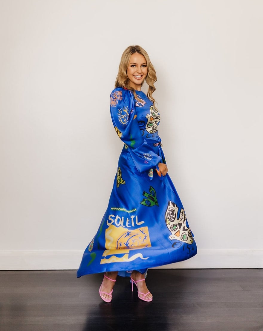 Alemais Soleil One Shoulder Blue Midi Dress photo 3