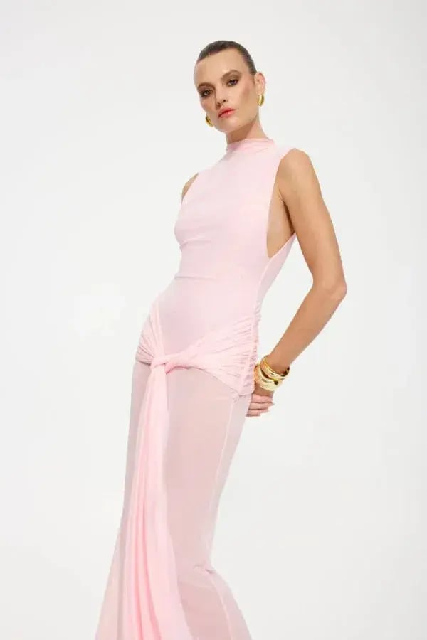 Effie Kats Roza Maxi Dress In Petal Pink Size M/AU 10 photo 5