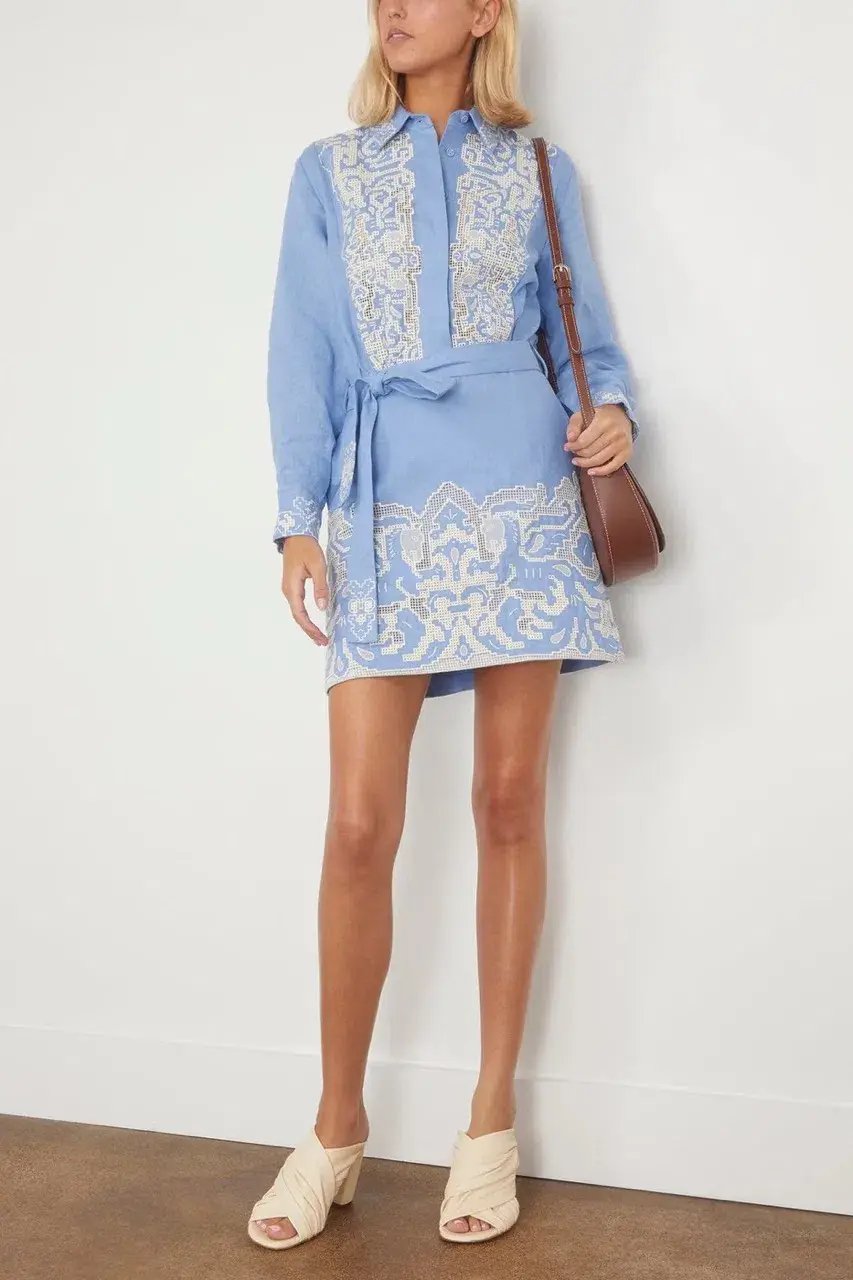 Alemais Arion Mini Dress Cornflower Blue Size AU 10 photo 6