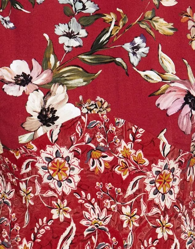Kachel Harlow Dress Red Print Size 10 photo 3