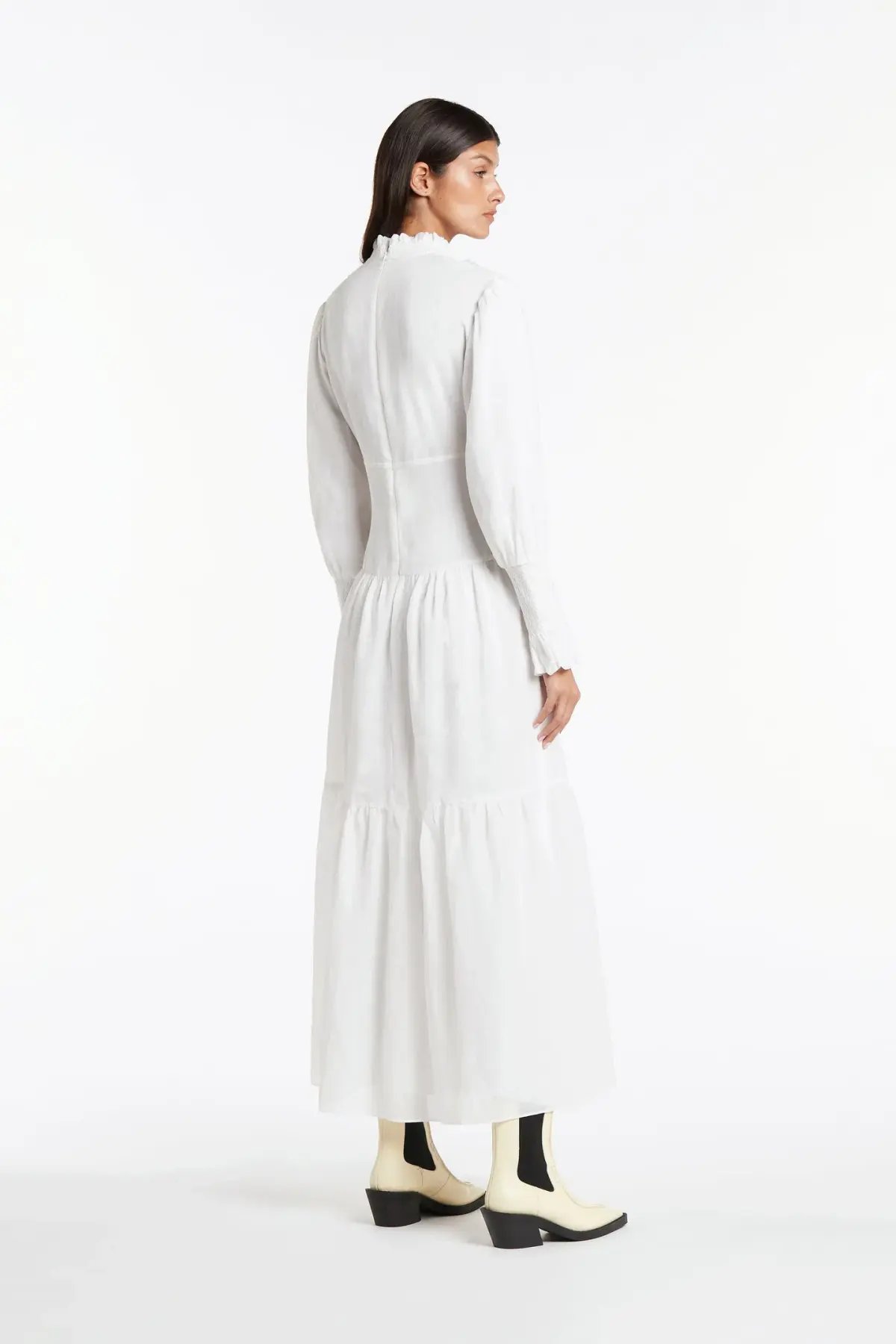 Sir The Label Diana Smocked Gown Ivory Size 3/ AU 12 photo 4