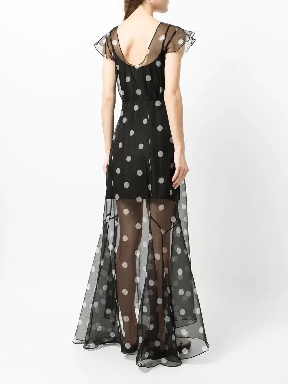 Sir the Label Margot Low Back Gown Black Polka Dot Print Size 1 /AU 8 photo 3