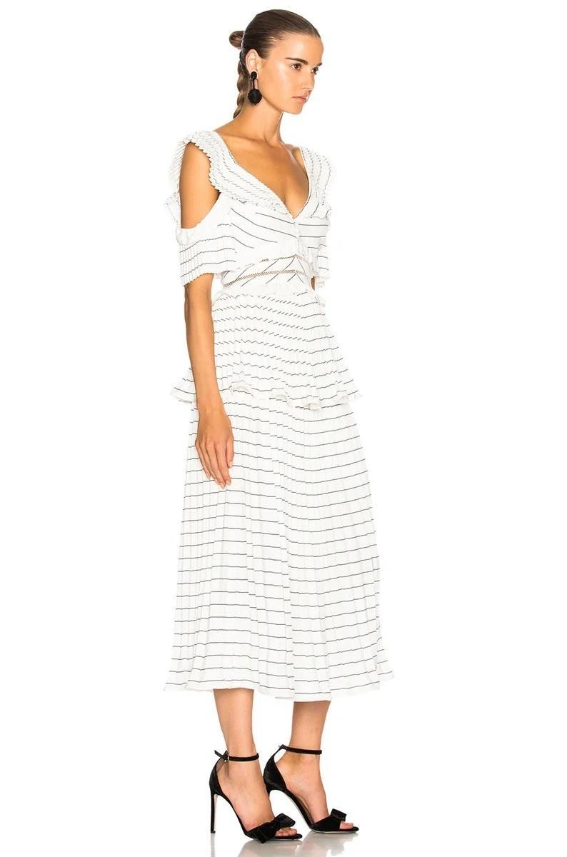 Self Portrait Monochrome Stripe Dress Size 6 photo 2