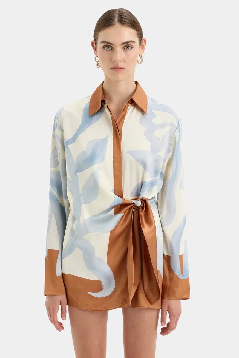 Sir The Label Sorrento Shirt Mini Dress In Sciarpa Print Size 0 / AU 6 photo 4