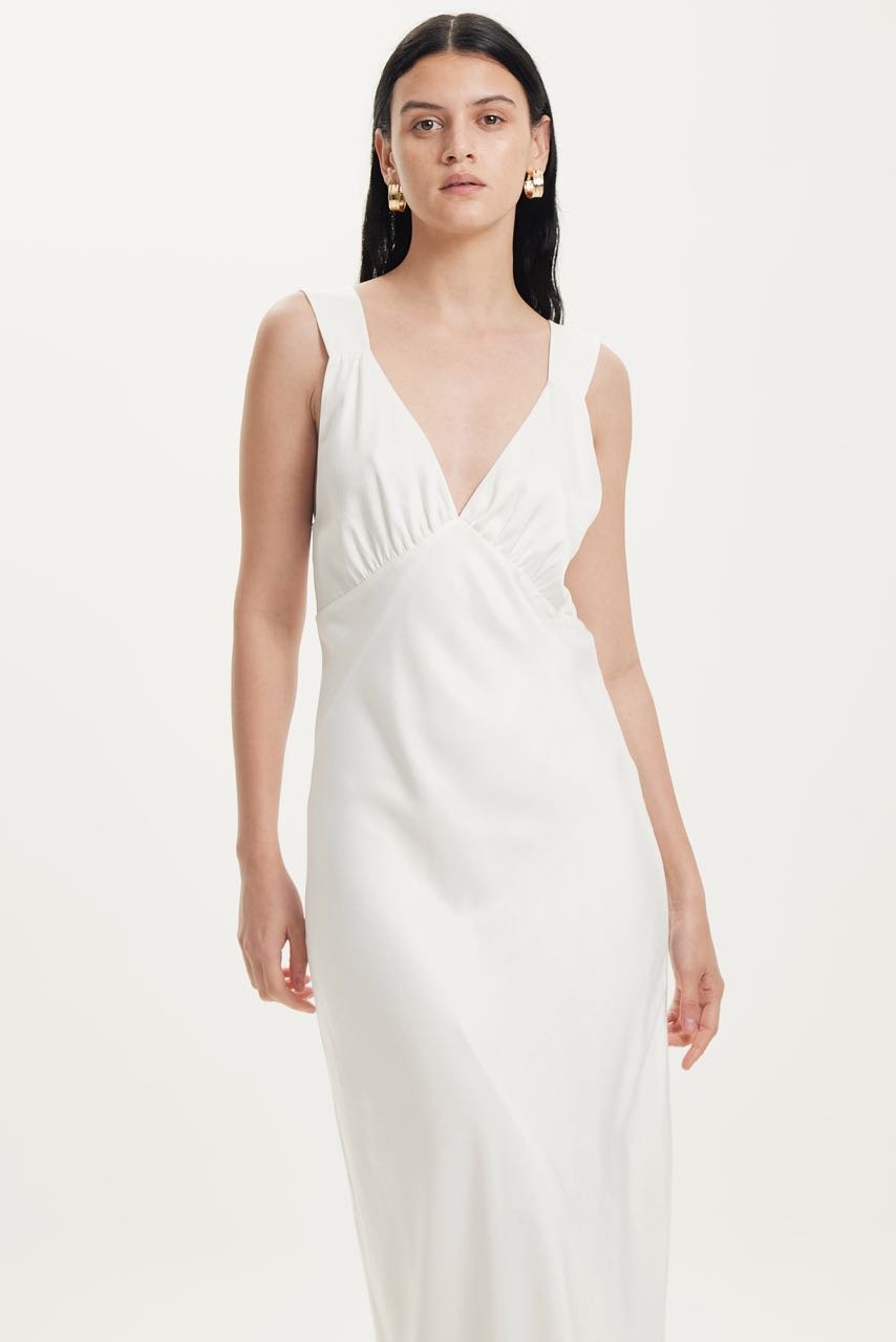 Third Form Magnetic Camisole Bias Slip Dress - Off White photo 5