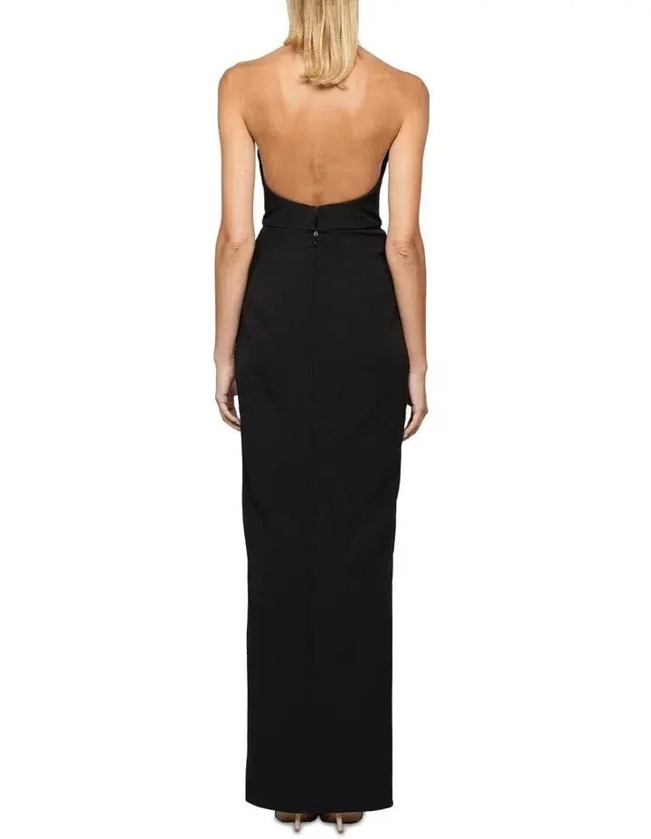 B by Bariano Cosmopolitan High Neck Maxi Dress Black Size 6 photo 2