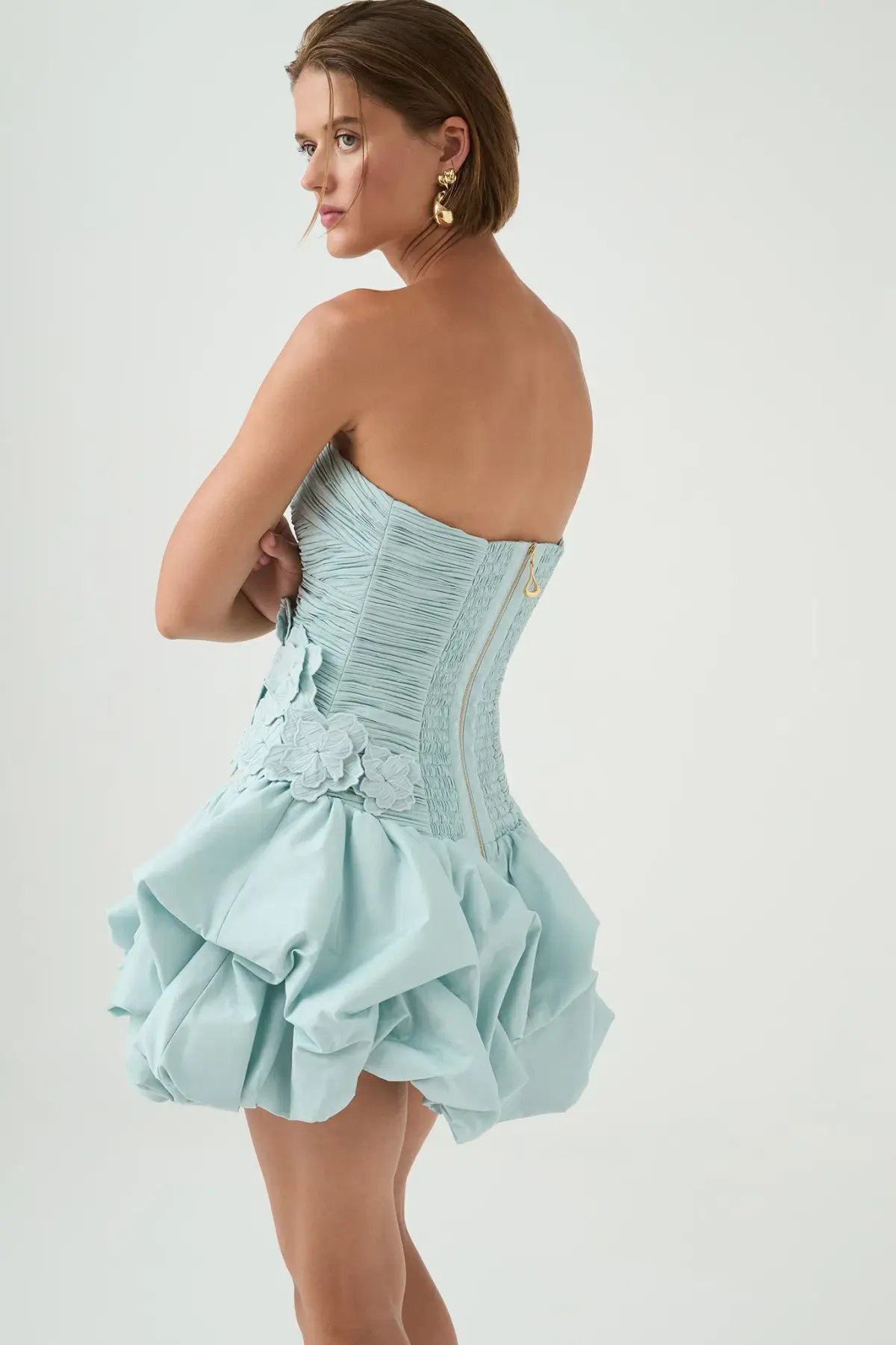 Aje Splendour Mini Dress Silver Blue Size 8 photo 4