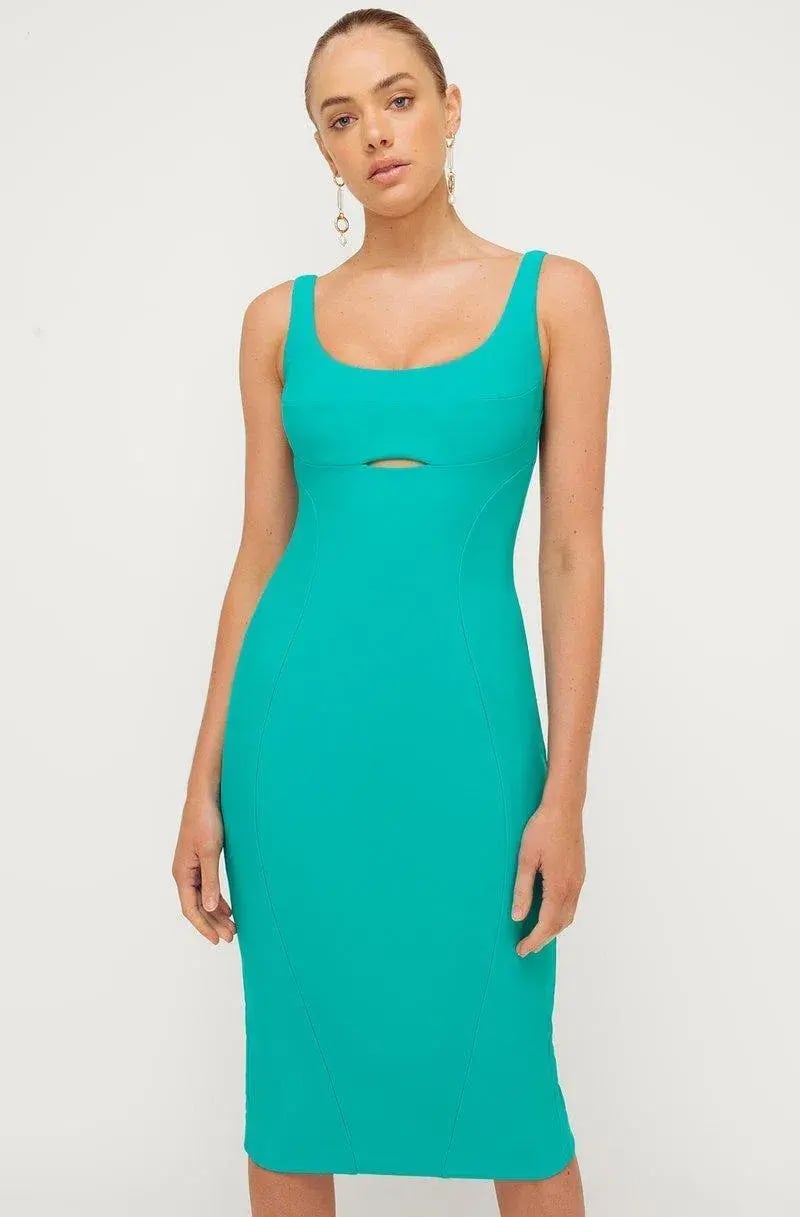 Sheike Turquoise Aqua Midi Dress Size 6 photo 2