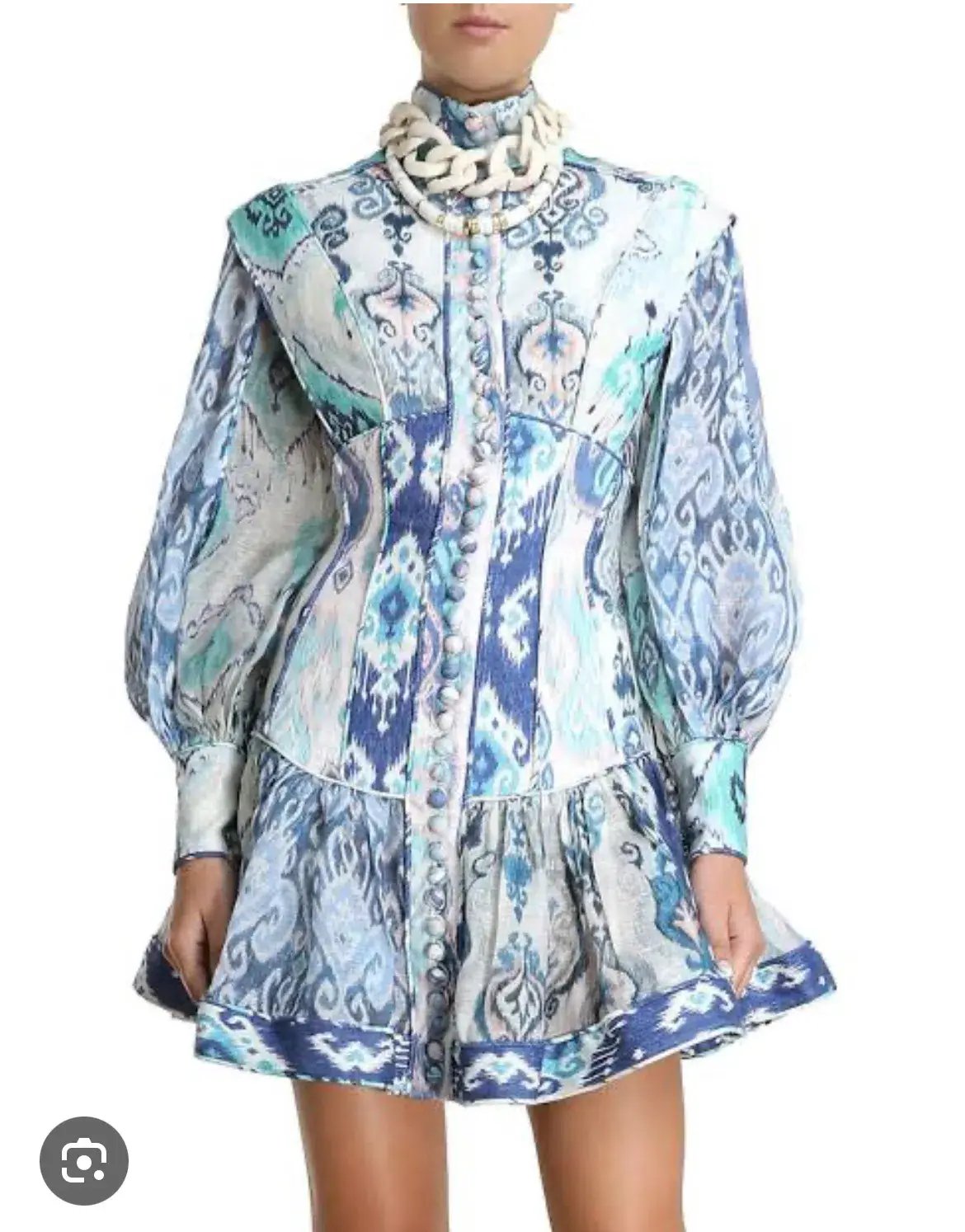 Zimmermann Glassy Long Sleeve Mini Dress Black Size 0 / AU 8 photo 3