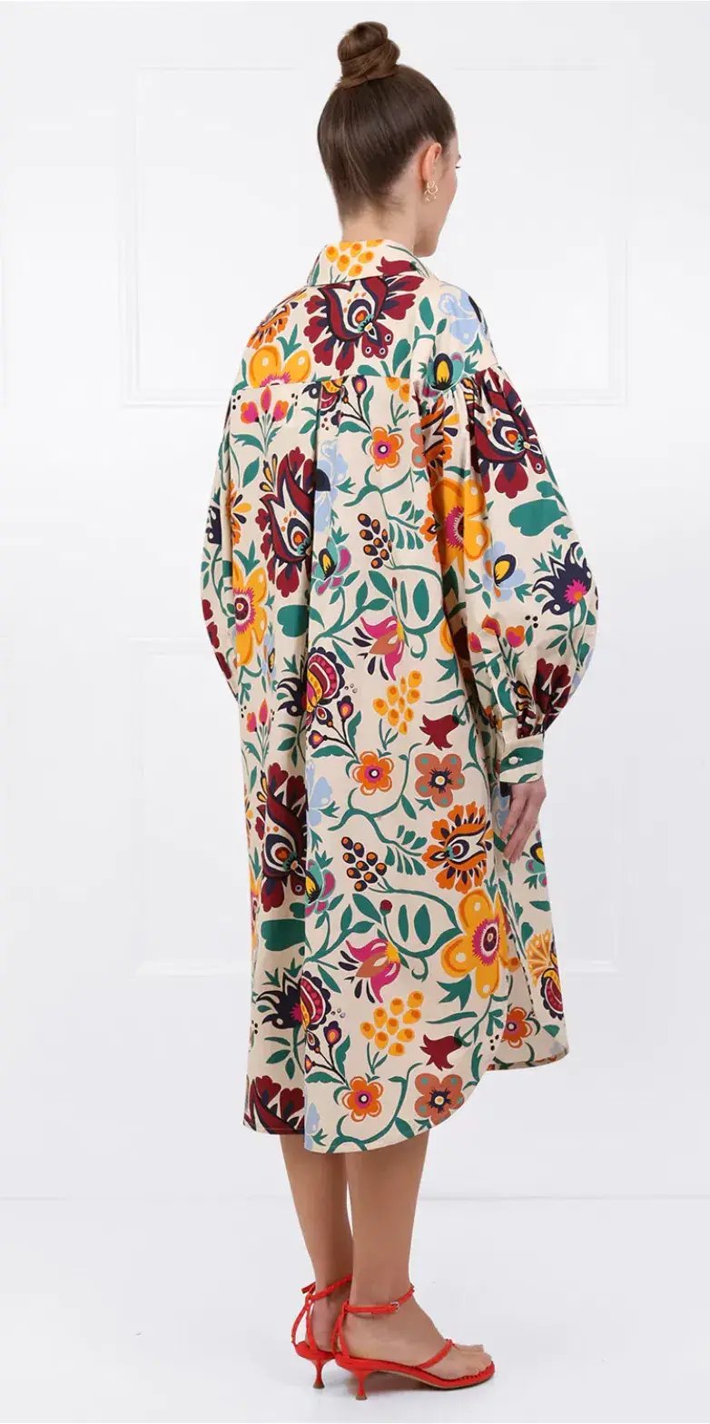 La Double J Big Shirt Dress Selva Bianco in Popeline Cotton Size AU 6 photo 3