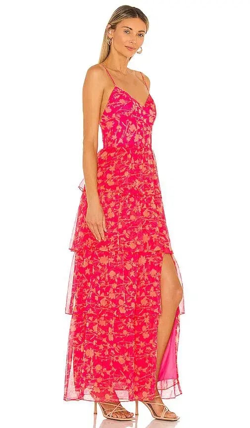 Amanda Uprichard Thaddea Maxi Dress Pink Size 10 photo 2