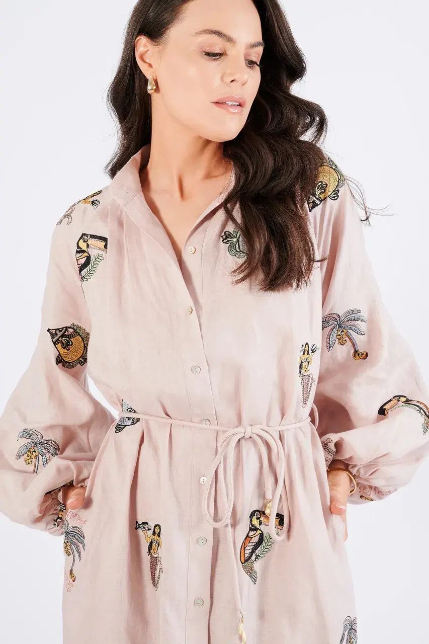 Alemais Vacay Mermaid Shirtdress Pink Size AU 10 photo 9