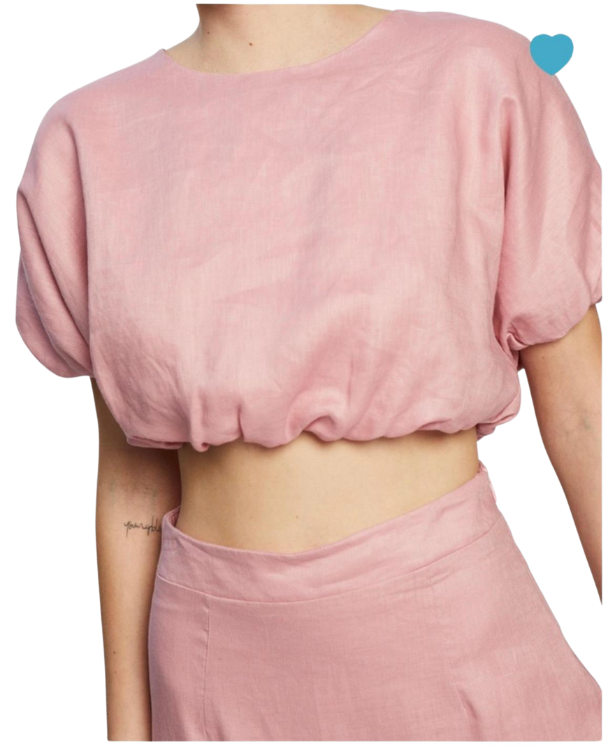 Aere Linen Top and Tiered Maxi Skirt Set photo 2