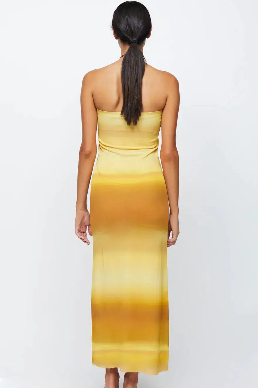 Bec and Bridge Amara Strapless Maxi Dress Golden Ombre Size 10 photo 3