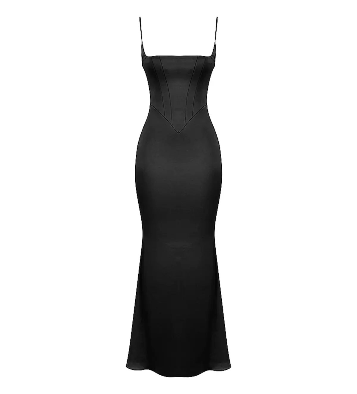 House of CB Olivette Satin Corset Maxi Dress Black Size AU 10 photo 5