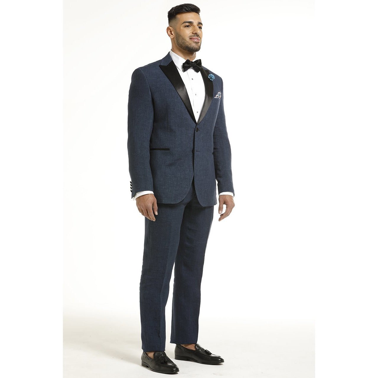 Joe Black Navy Linen Tuxedo Trouser photo 2