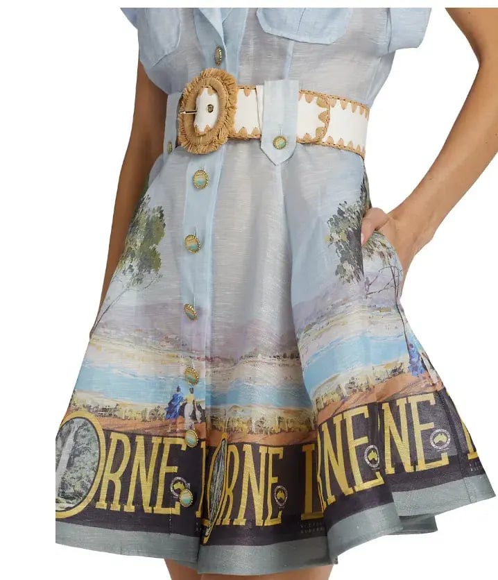Zimmermann Postcard Shirt Mini Dress Lorne Print Size 1 / AU 10 photo 3