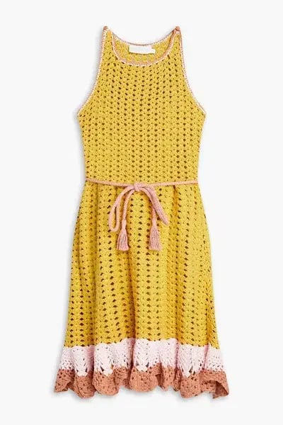 Zimmermann Laurel Ruffled Crochet Cotton Mini Dress Size 1 / AU 10 photo 3