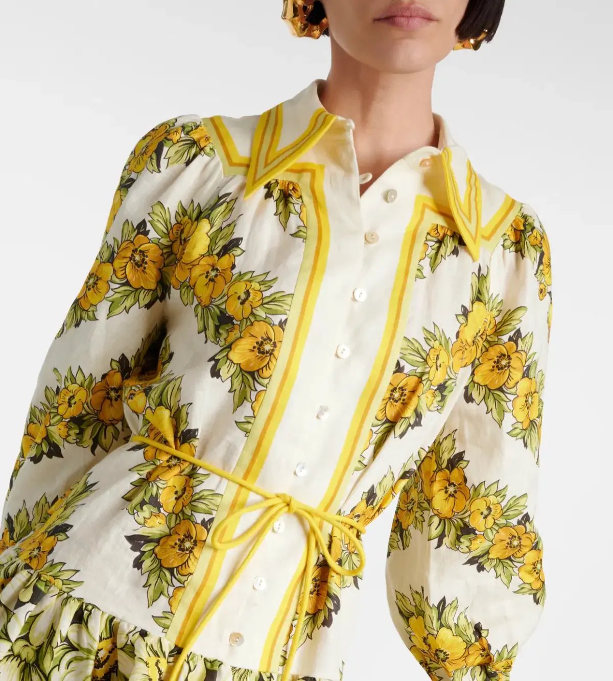 Alemais Gisela Floral Linen Shirt Dress photo 4
