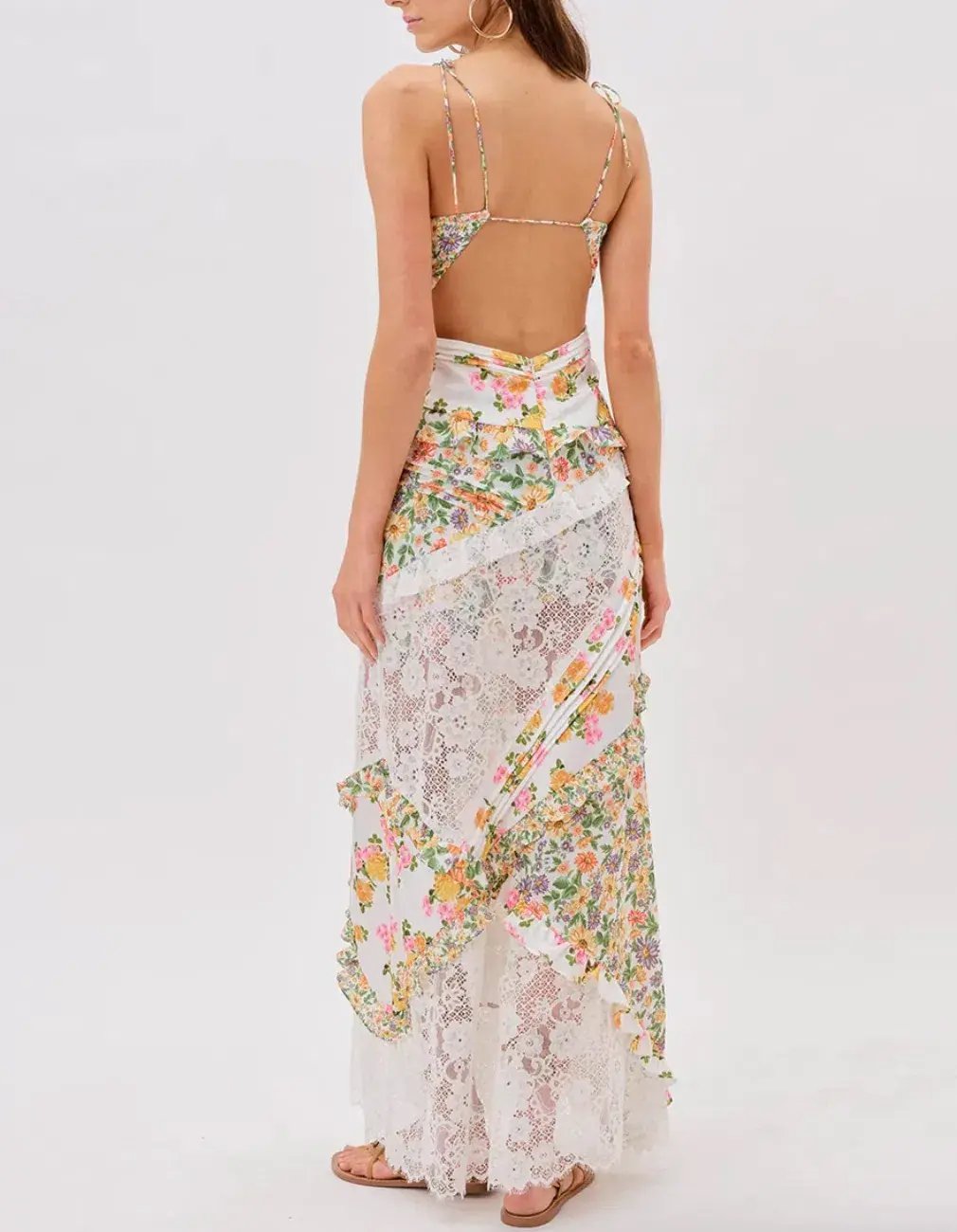 For Love & Lemons Rosalyn Maxi Dress Flower Size M/AU 10 photo 3