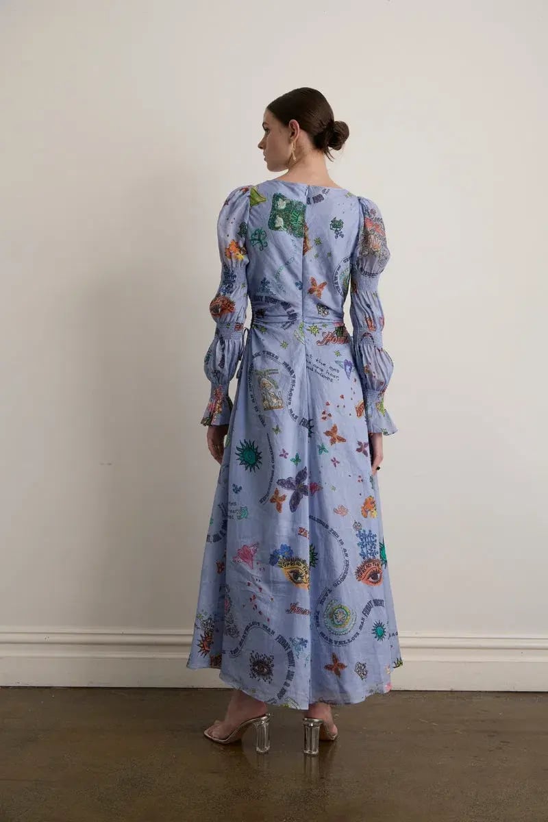 Kate Ford Caracus Cut Out Gown Multi Print Size 10 photo 2