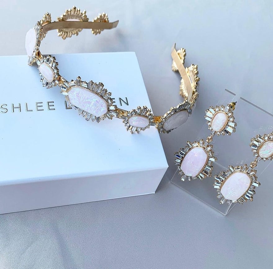 Ashlee Lauren Gold Sia Embellished Headband photo 2