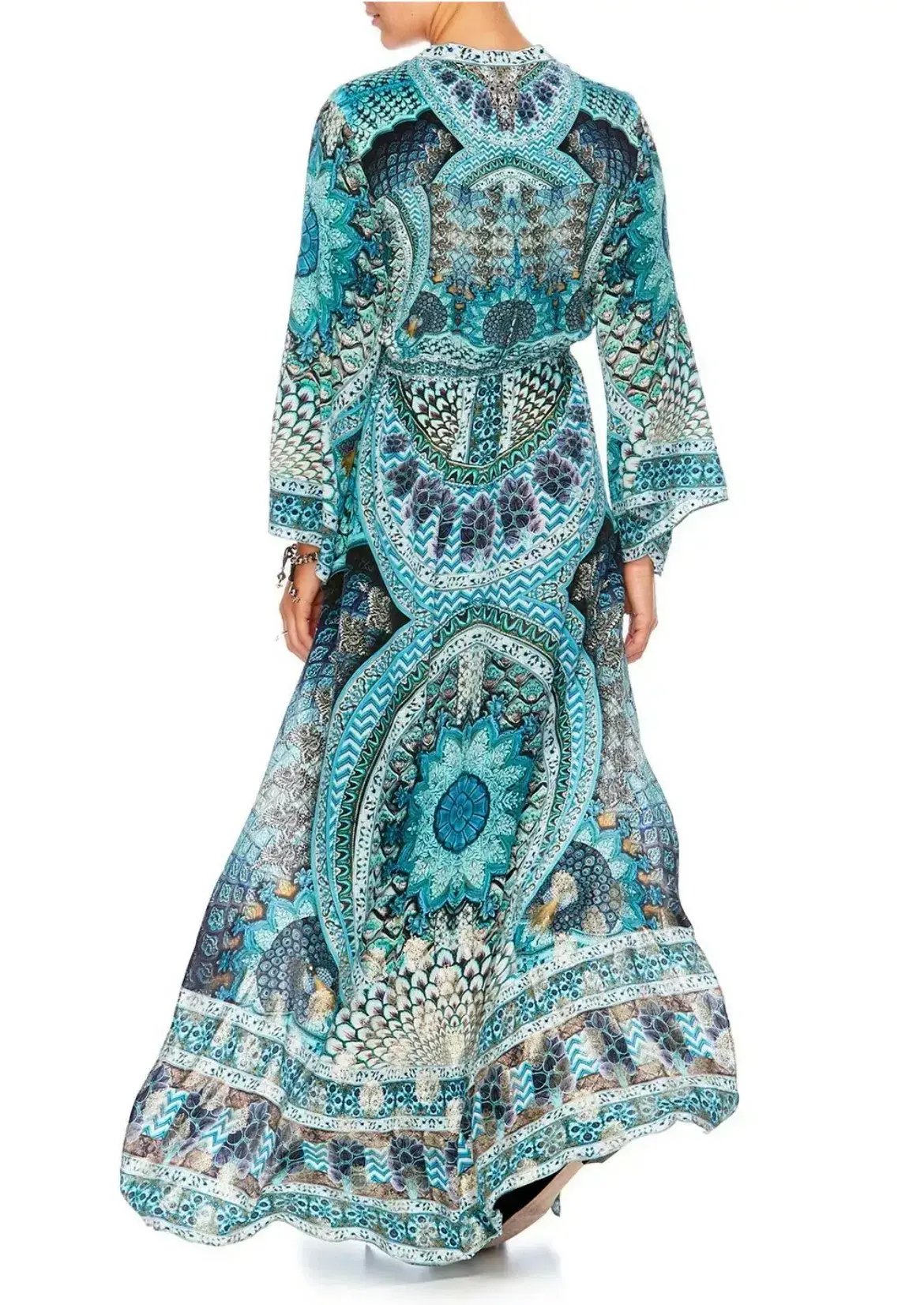 Camilla Drawstring Button Up Dress Turn On The Charm Print Size L photo 12