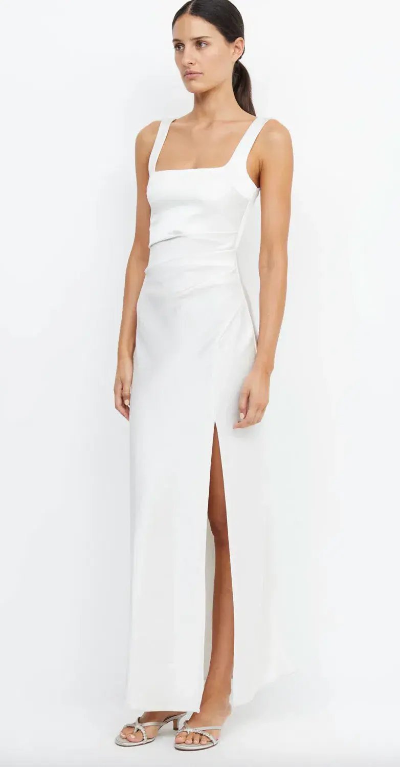 Bec & Bridge The Dreamer Square Neck Dress Ivory Size 10 photo 3